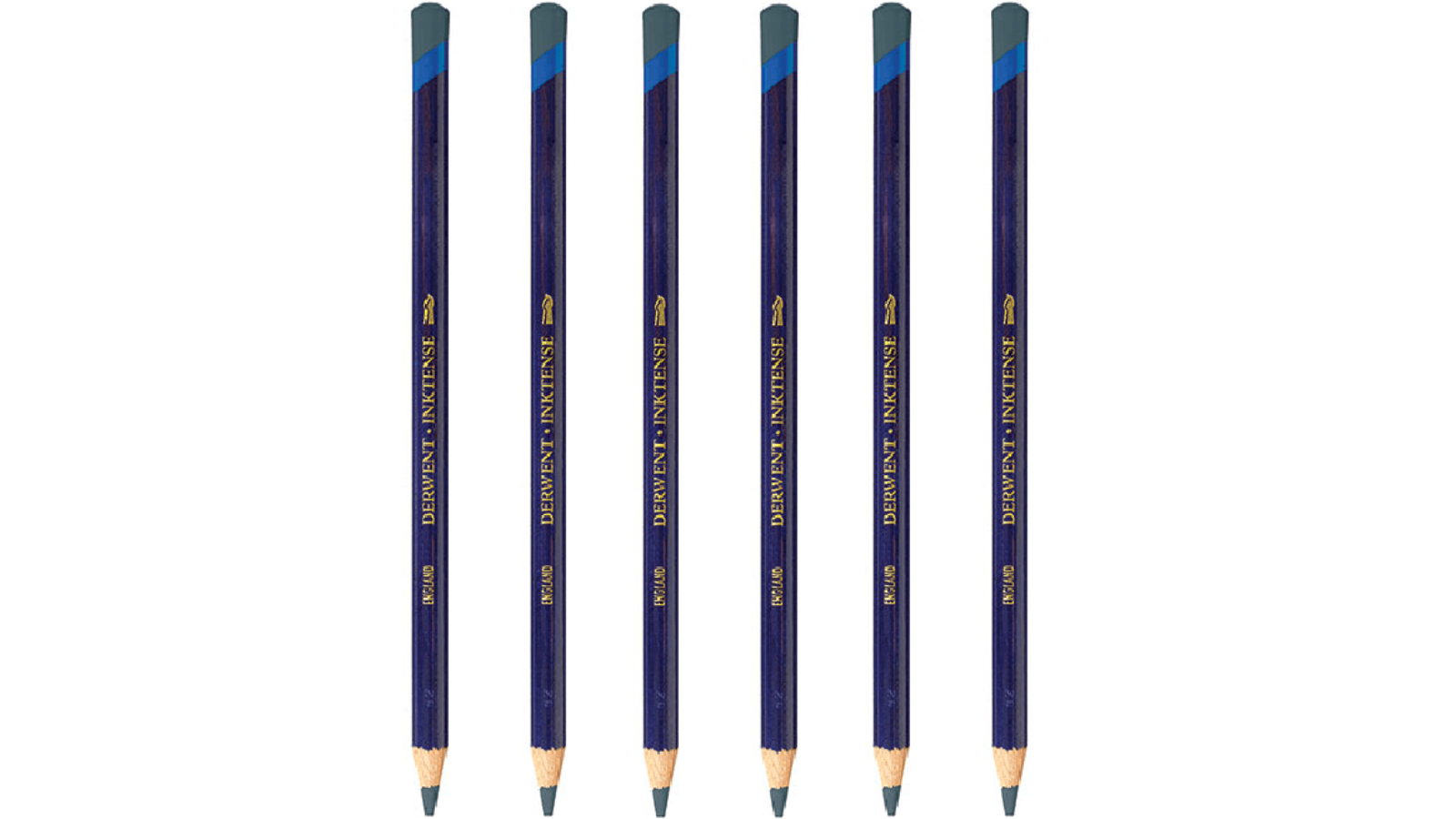 Derwent 2100 Pack of 6 Inktense Pencil - Charcoal Grey
