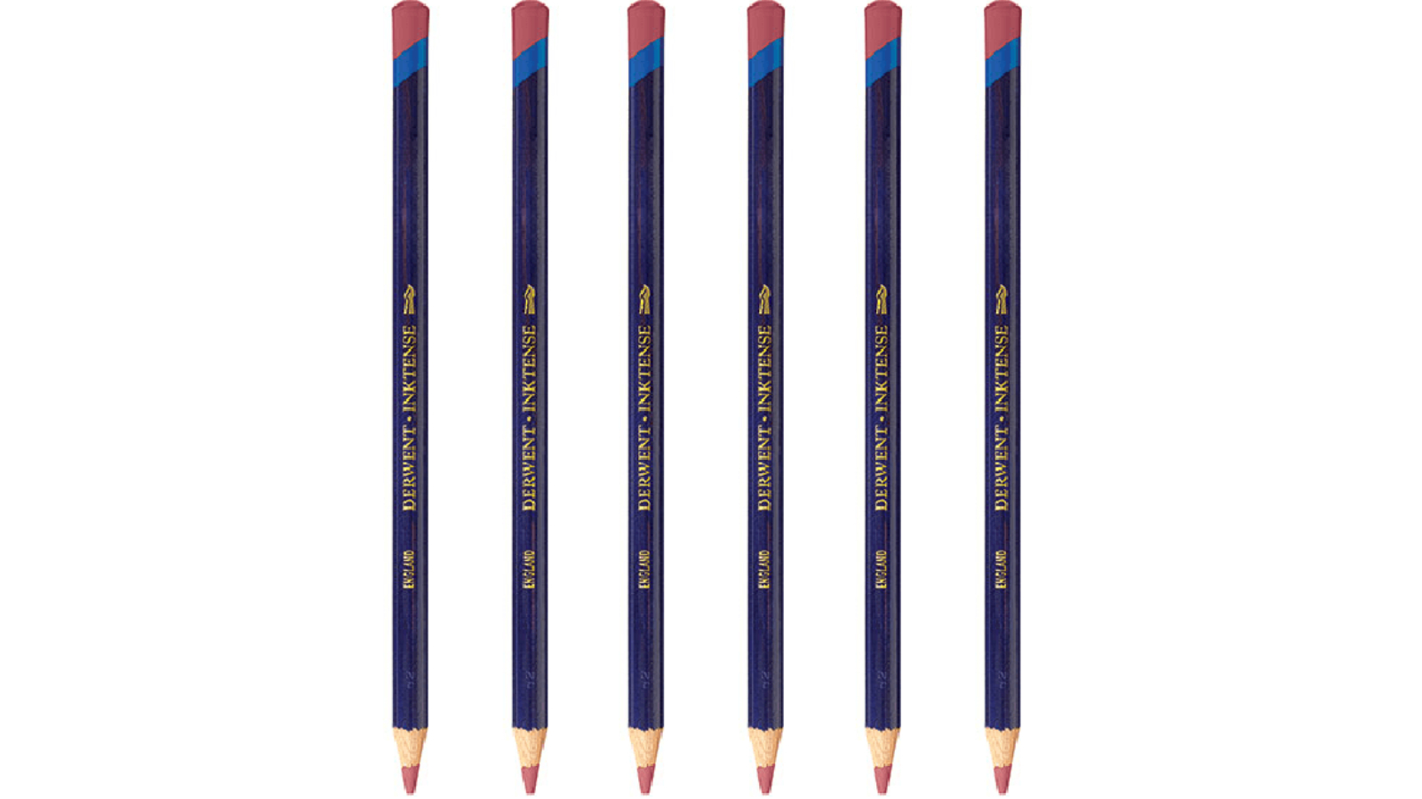 Derwent 0530 Pack of 6 Inktense Pencil - Crimson