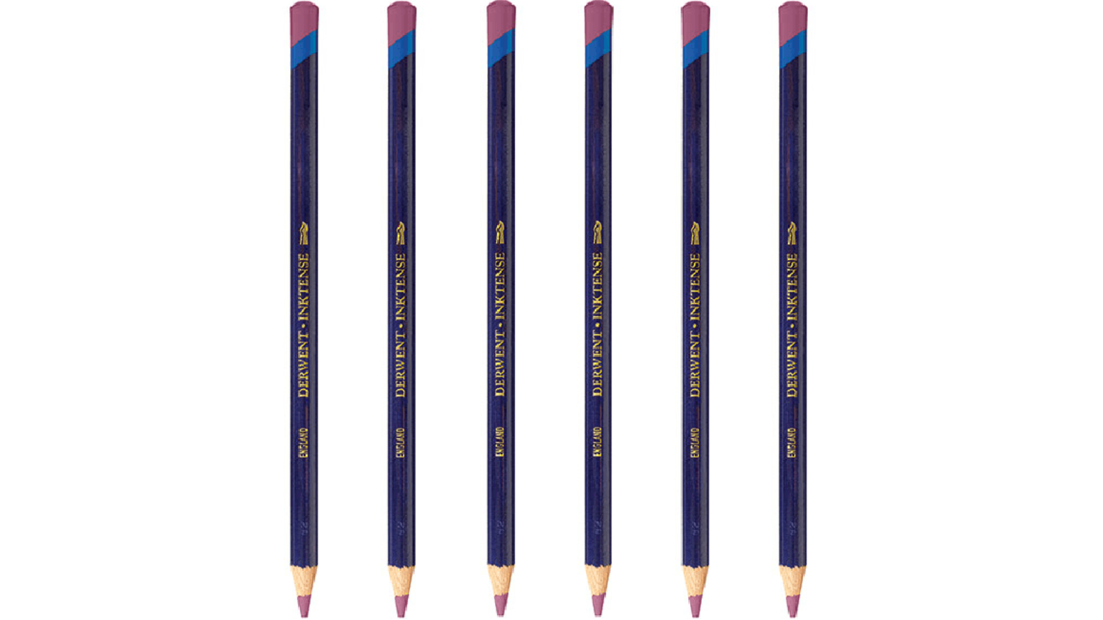 Derwent Pack of 6 Inktense Pencil - Deep Rose
