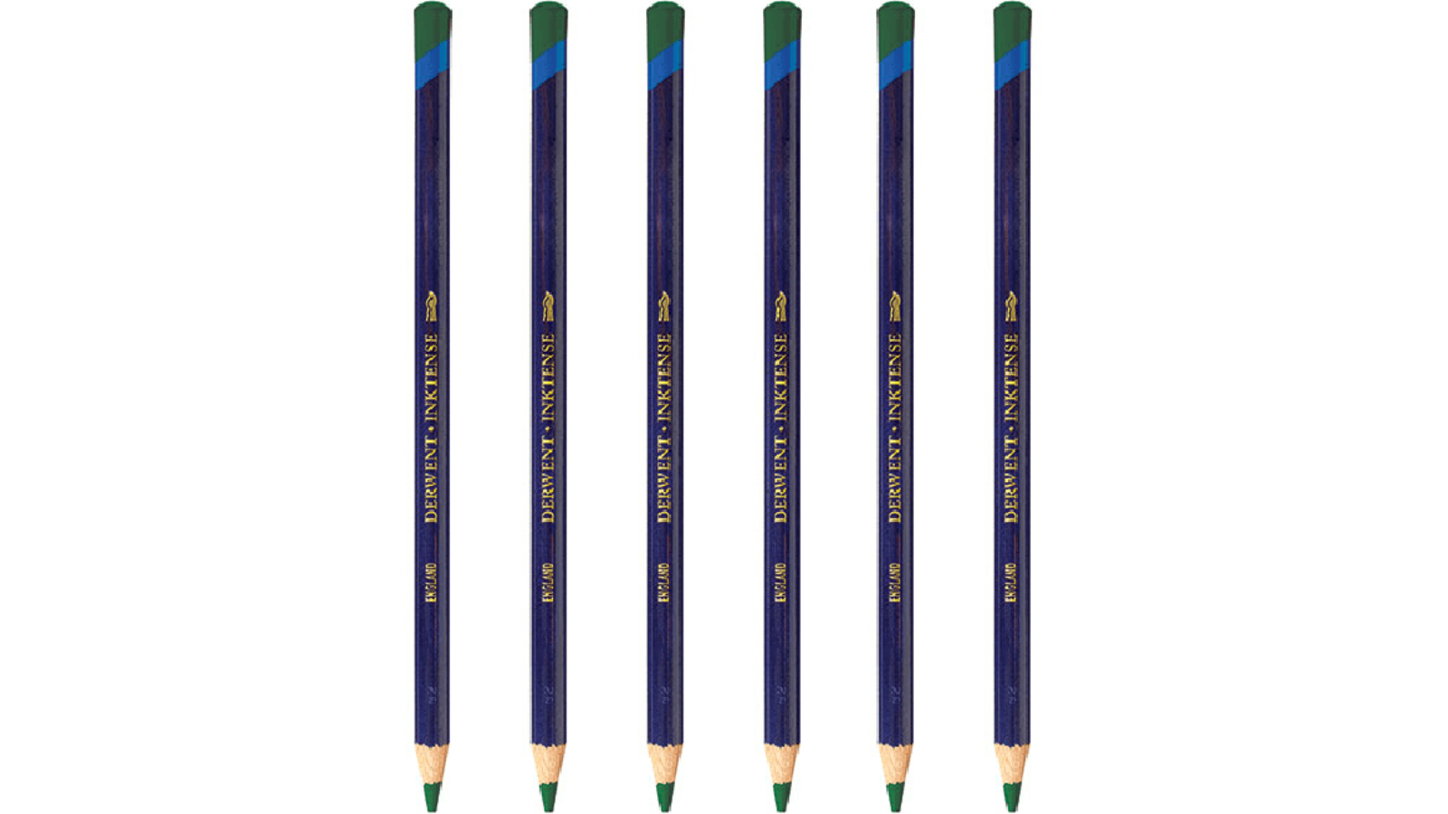 Derwent 1530 Pack of 6 Inktense Pencil - Felt Green