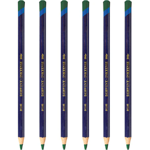 Derwent 1530 Pack of 6 Inktense Pencil - Felt Green