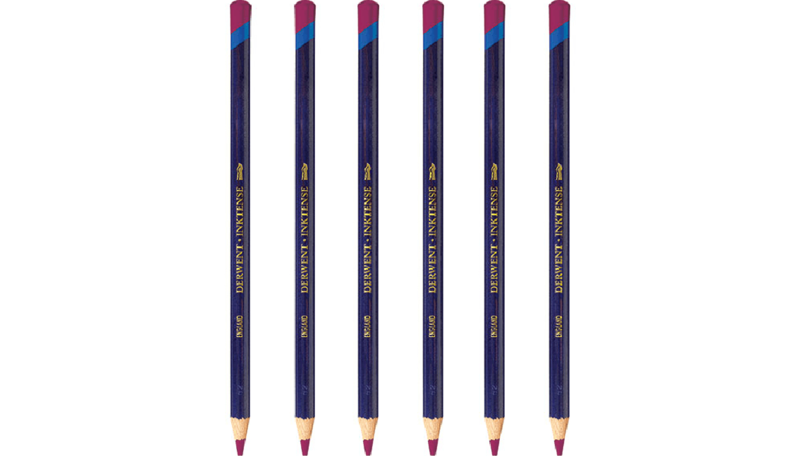 Derwent 0700 Pack of 6 Inktense Pencil - Fuchsia