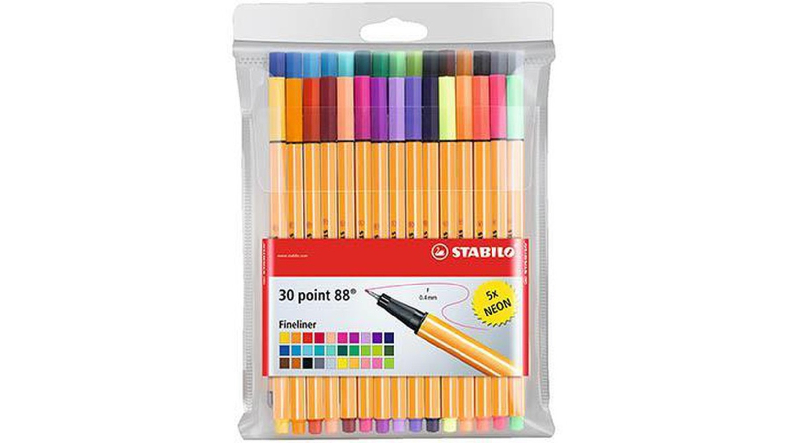 Stabilo Set of 30 Assorted 88 Point Fineliner Pen 