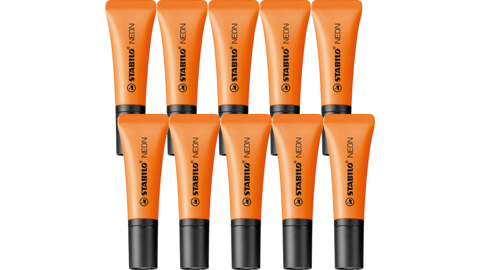 Stabilo Box of 10 Neon Highlighter - Orange | Harvey Norman