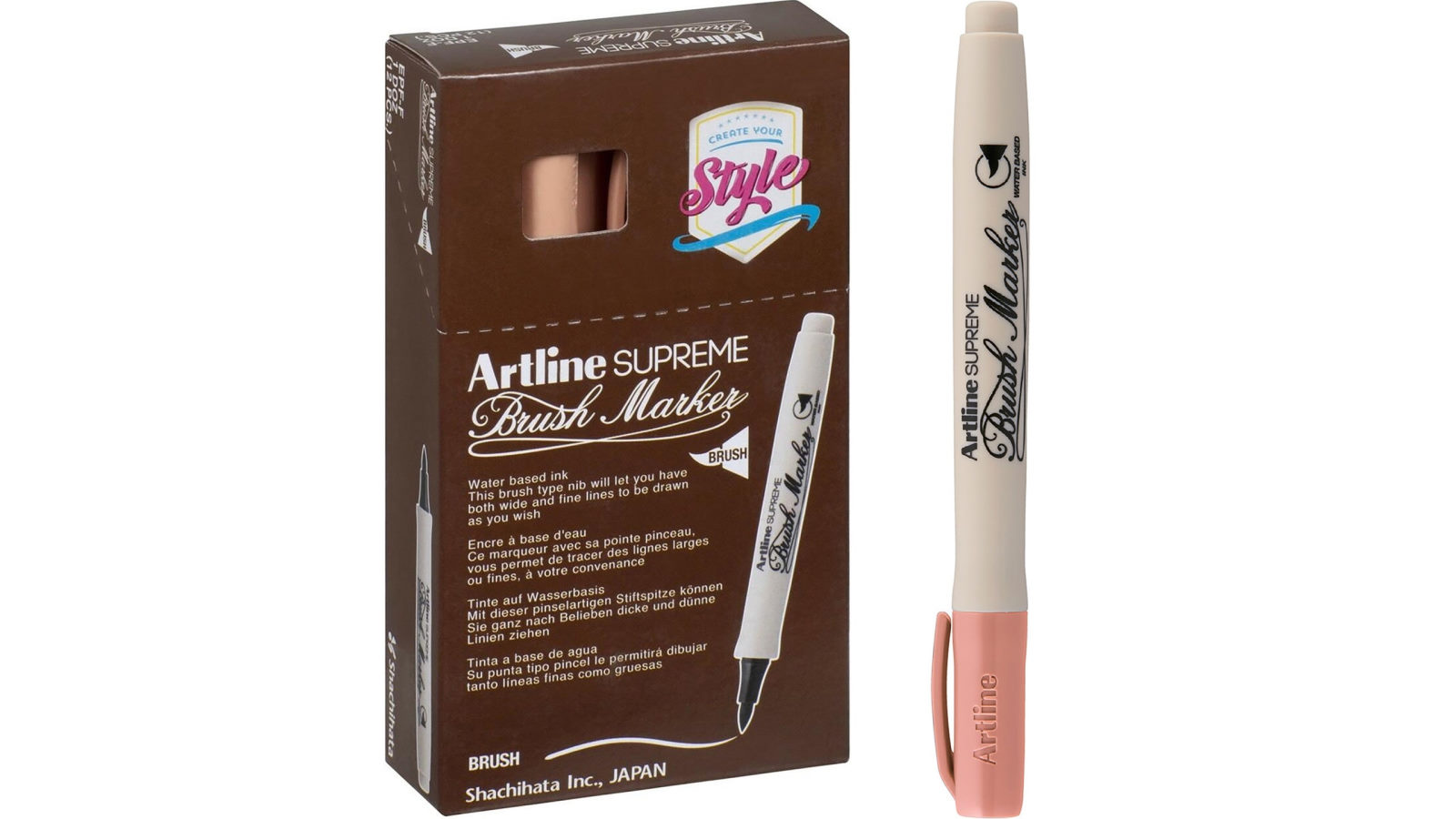 Artline Box of 12 Supreme Brush Marker - Apricot