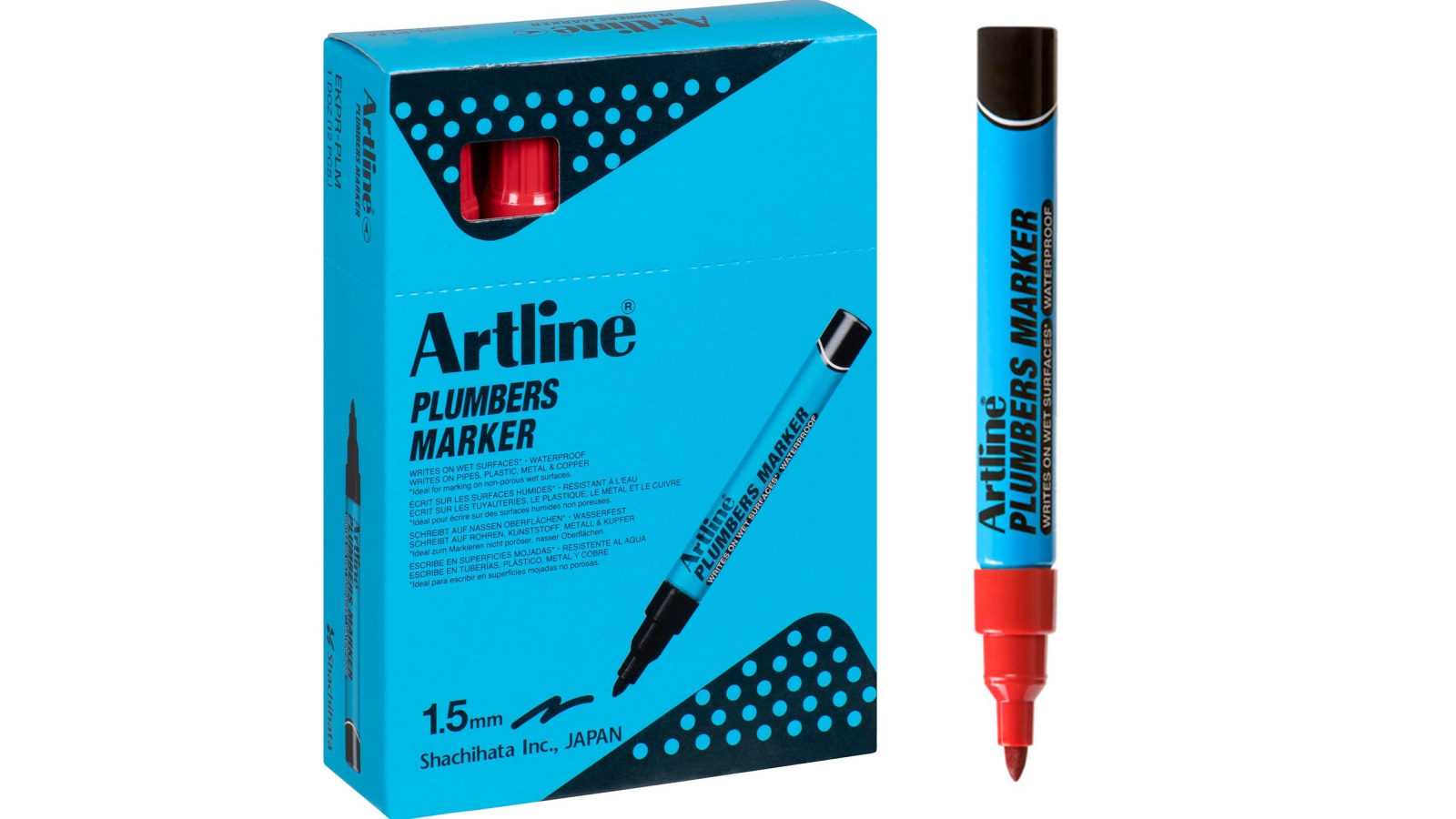 Artline Box of 12 Plumbers Permanent Marker - Red