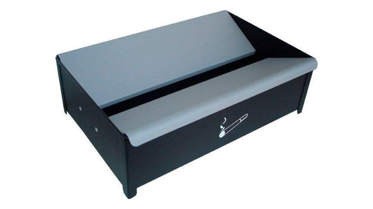 Esselte Metal Smokers Ash Cigarette Tidy Tray - Grey