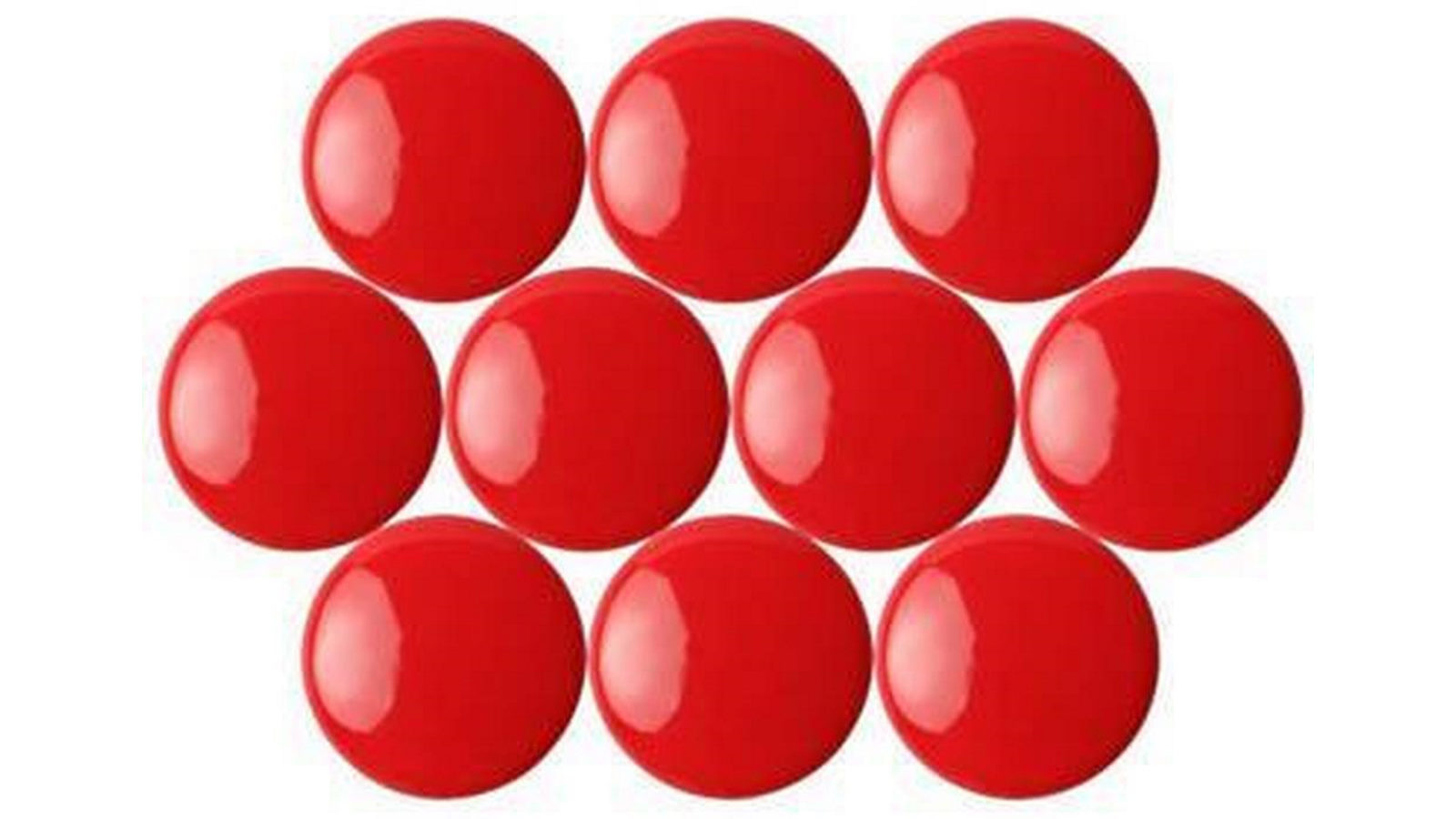 Quartet Pack of 10 Red 2cm Magnetic Buttons