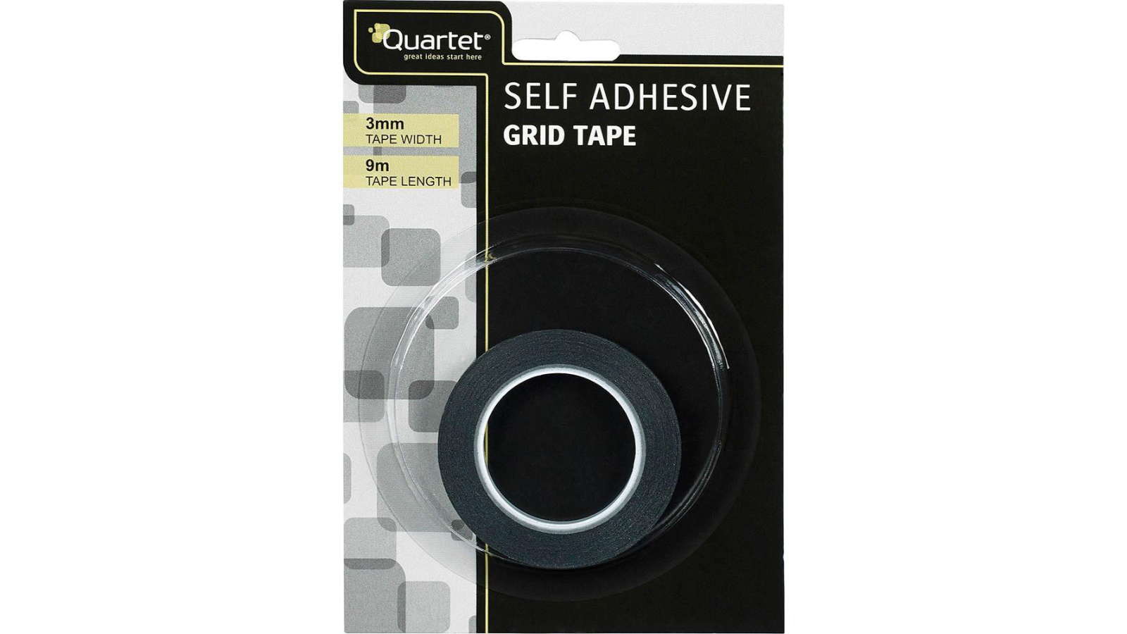 Quartet Black Geotape Crepe Liner Tape - 0.3cm