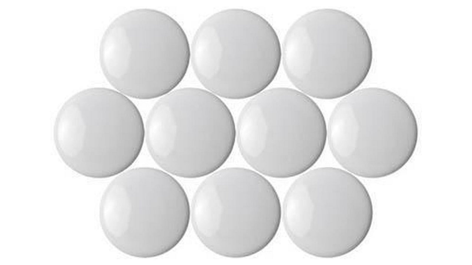 Quartet Pack of 10 White 2cm Magnetic Buttons