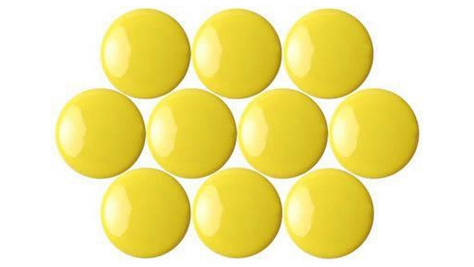 Quartet Pack of 10 Yellow 2cm Magnetic Buttons