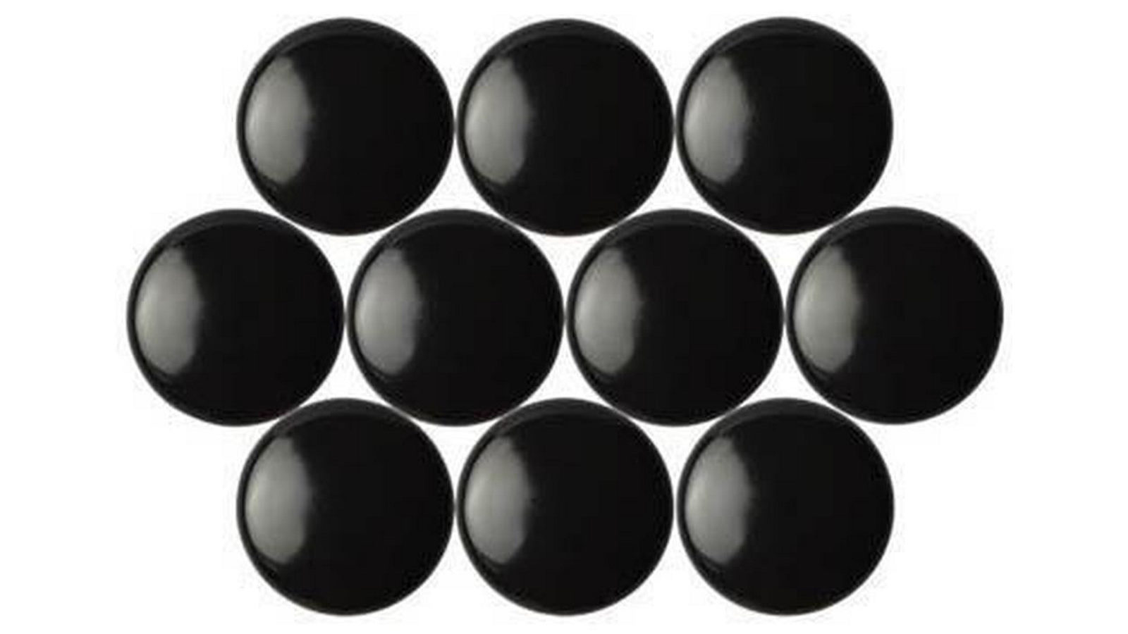 Quartet Pack of 10 Black 3cm Magnetic Buttons