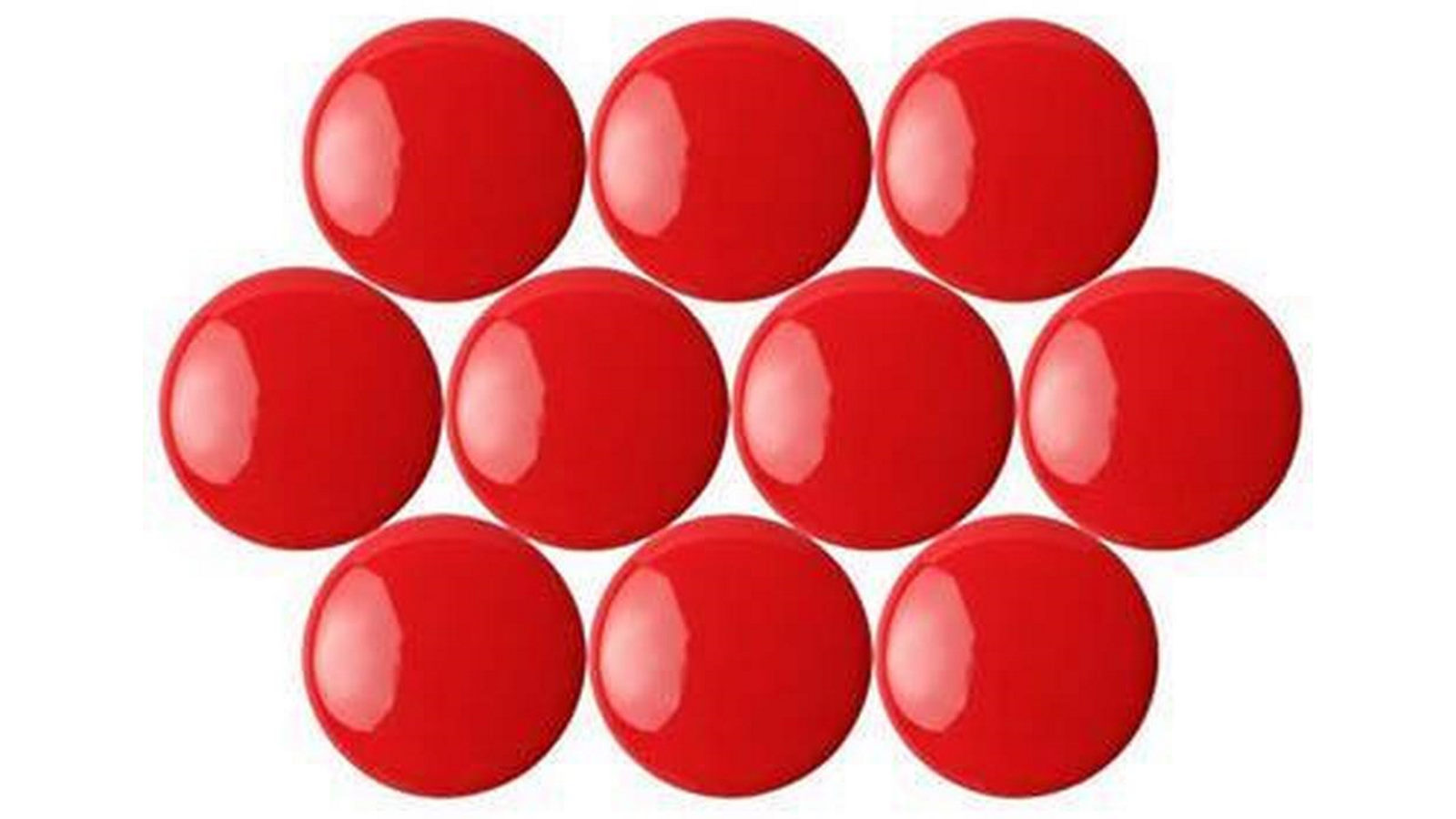 Quartet Pack of 10 Red 3cm Magnetic Buttons