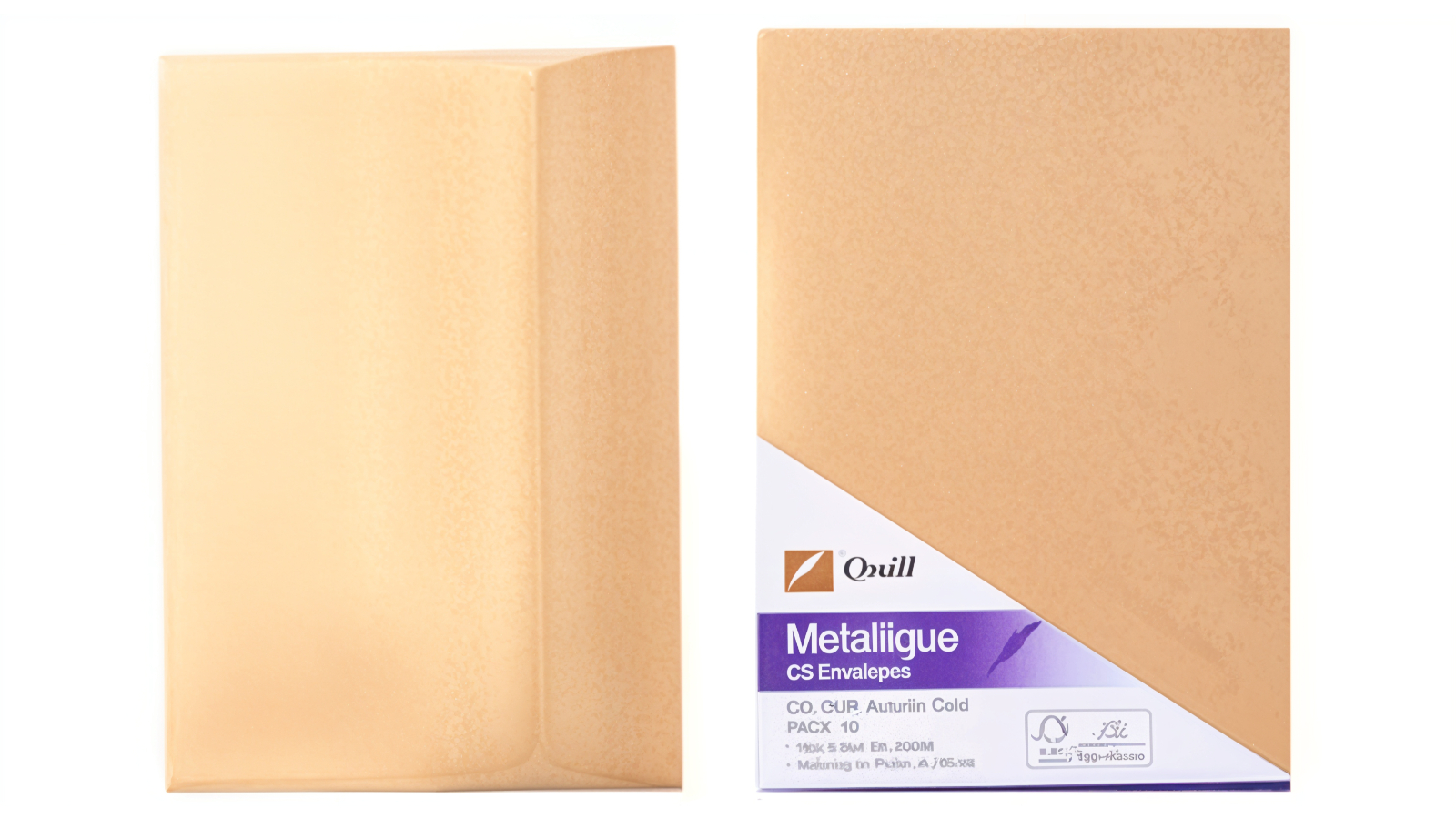 Quill Pack of 10 C6 Matallique Envelopes - Autumn Gold