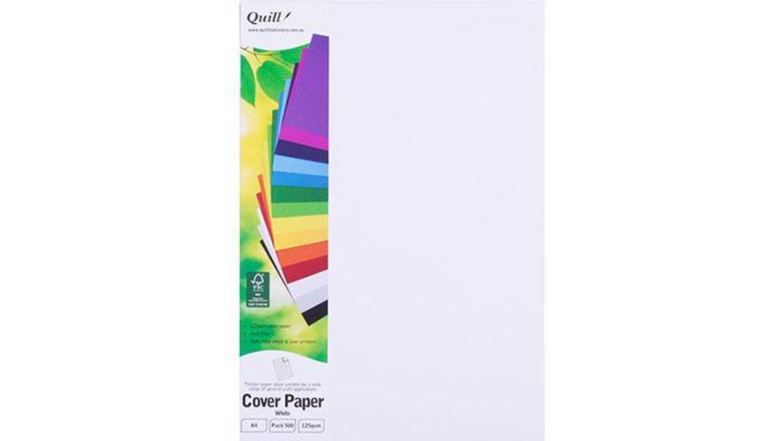 Quill Pack of 500 125gsm A4 Cover Paper - White