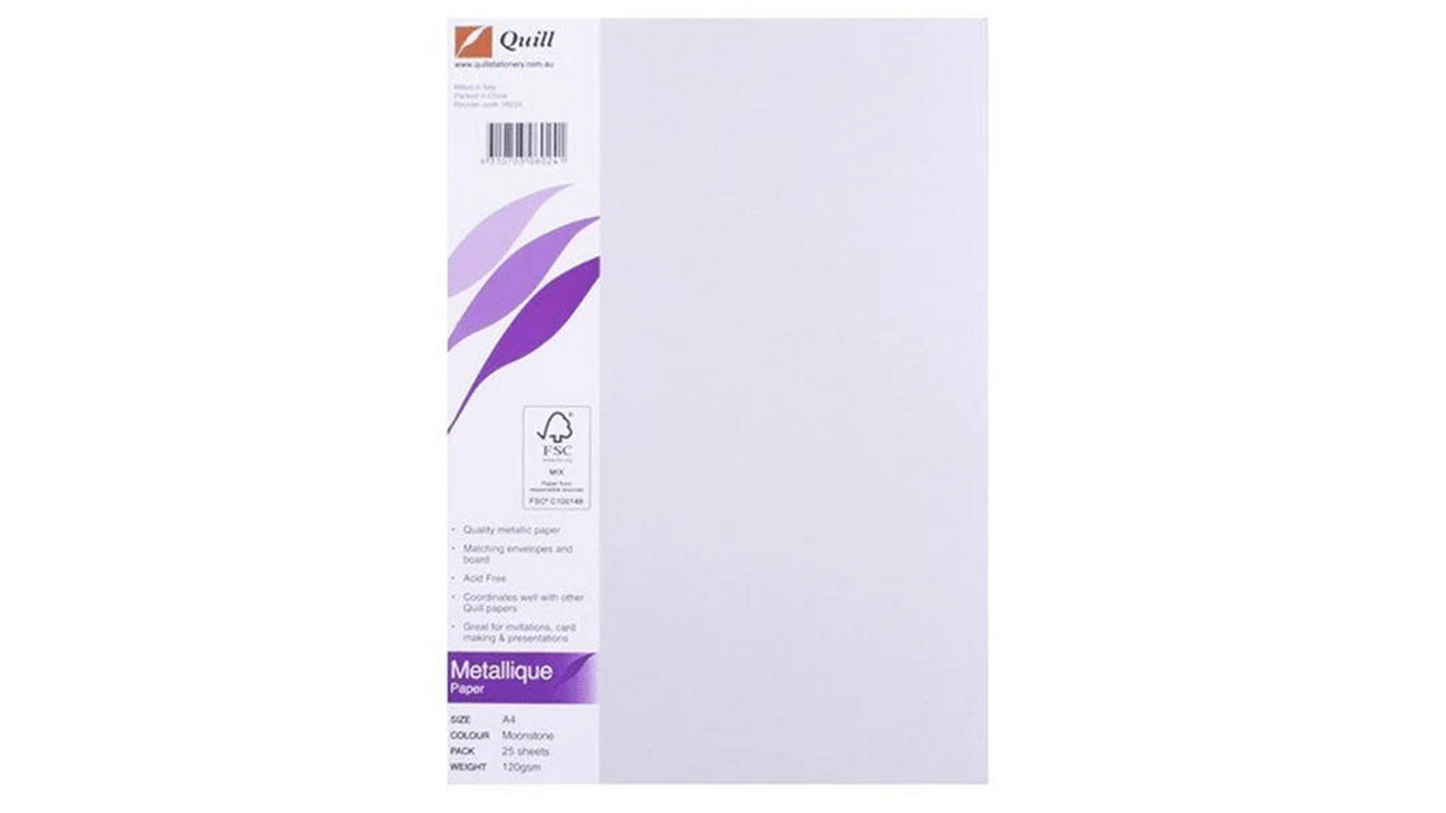 Quill 120gsm A4 Moonstone Pack of 25 Metallique Paper