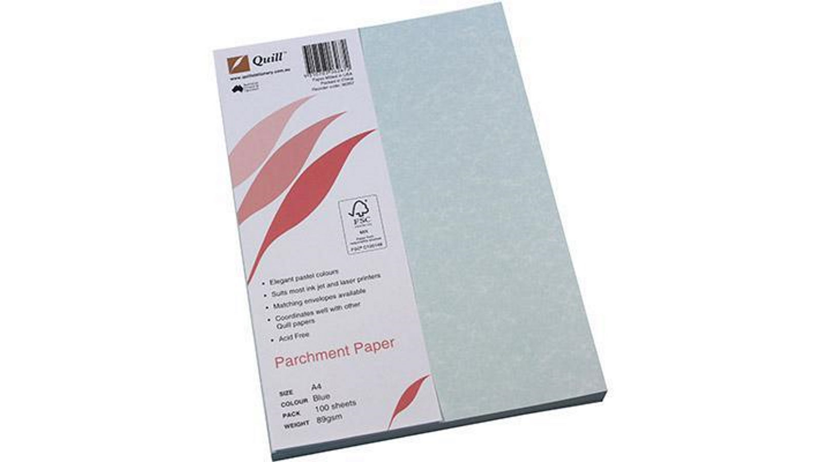 Quill 90gsm A4 Blue Pack of 100 Parchment Paper