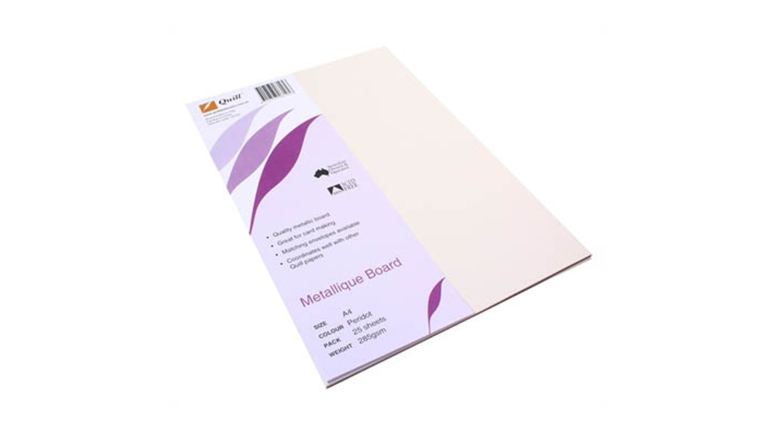 Quill Peridot 285gsm A4 Metallique Board - Pack of 25