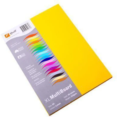 Quill Pack of 50 Lemon A4 210gsm XL Multiboard