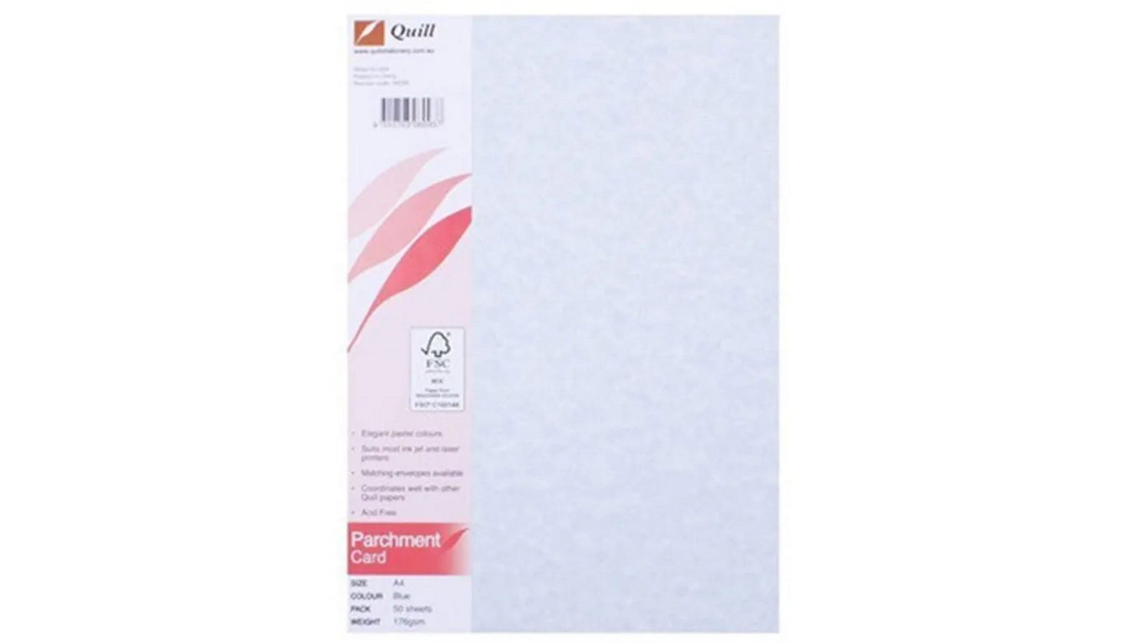 Quill 176gsm A4 Blue Pack of 50 Parchment Card
