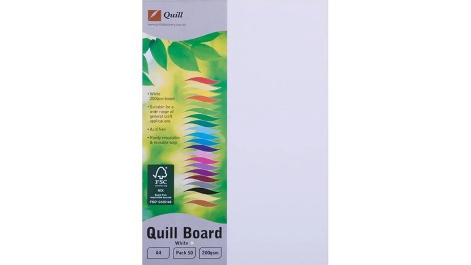 Quill 200gsm A4 White Pack of 50 Board Paper