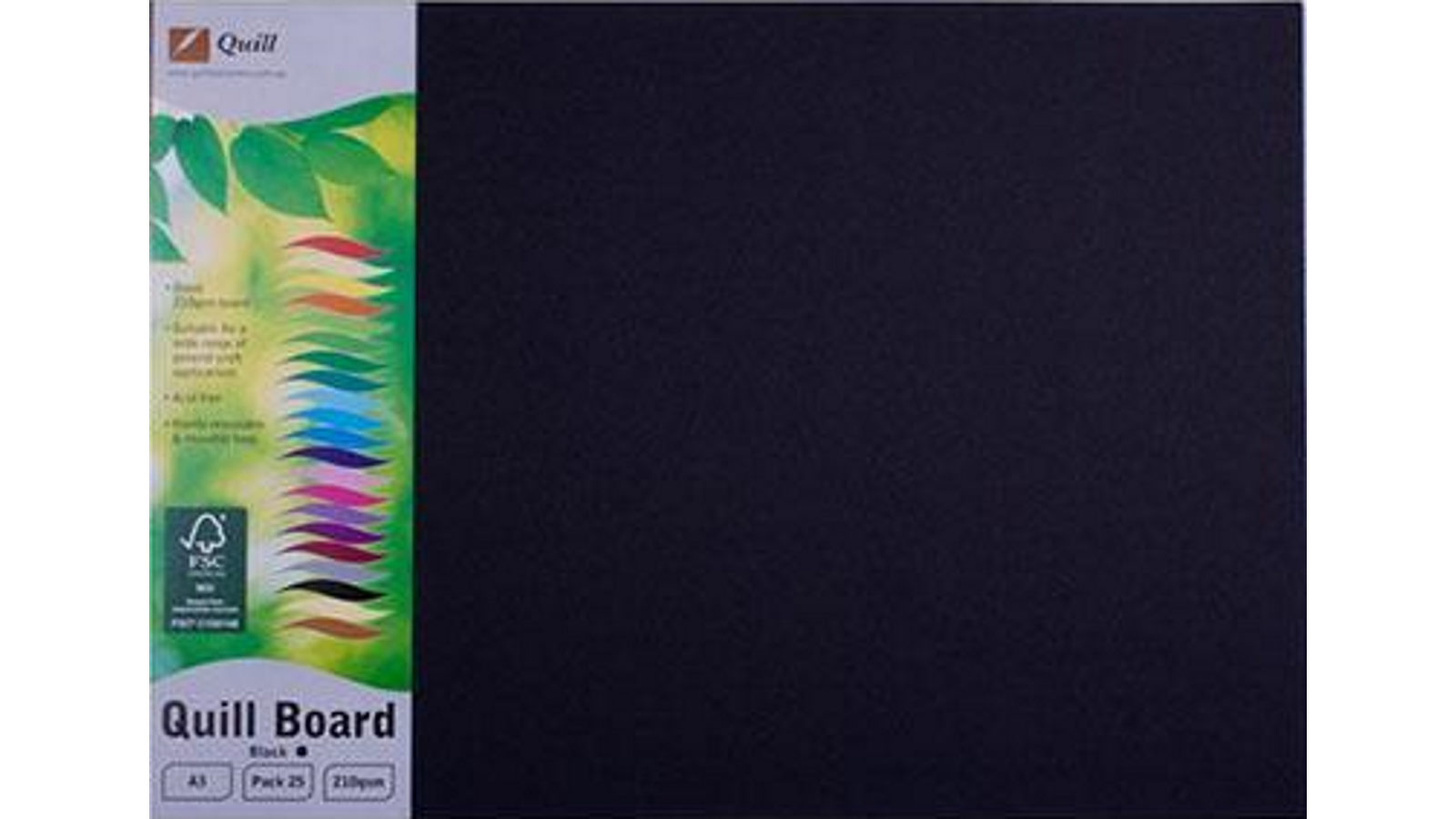 Quill 210gsm A3 Black Pack of 25 Board