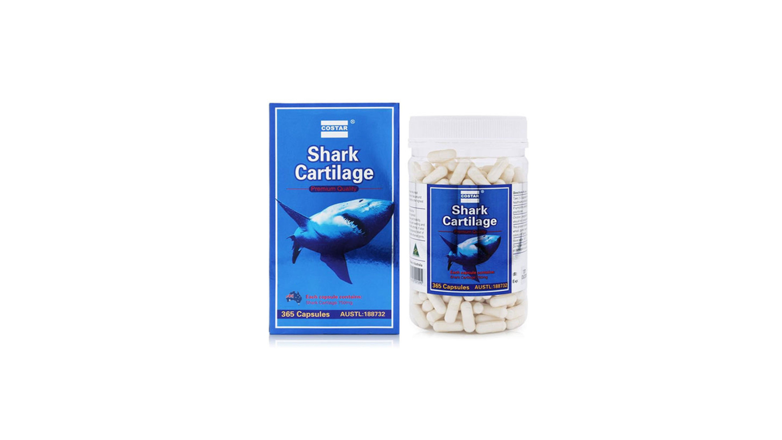 Costar 365 Capsules Shark Cartilage Joint Support Supplement - 750mg