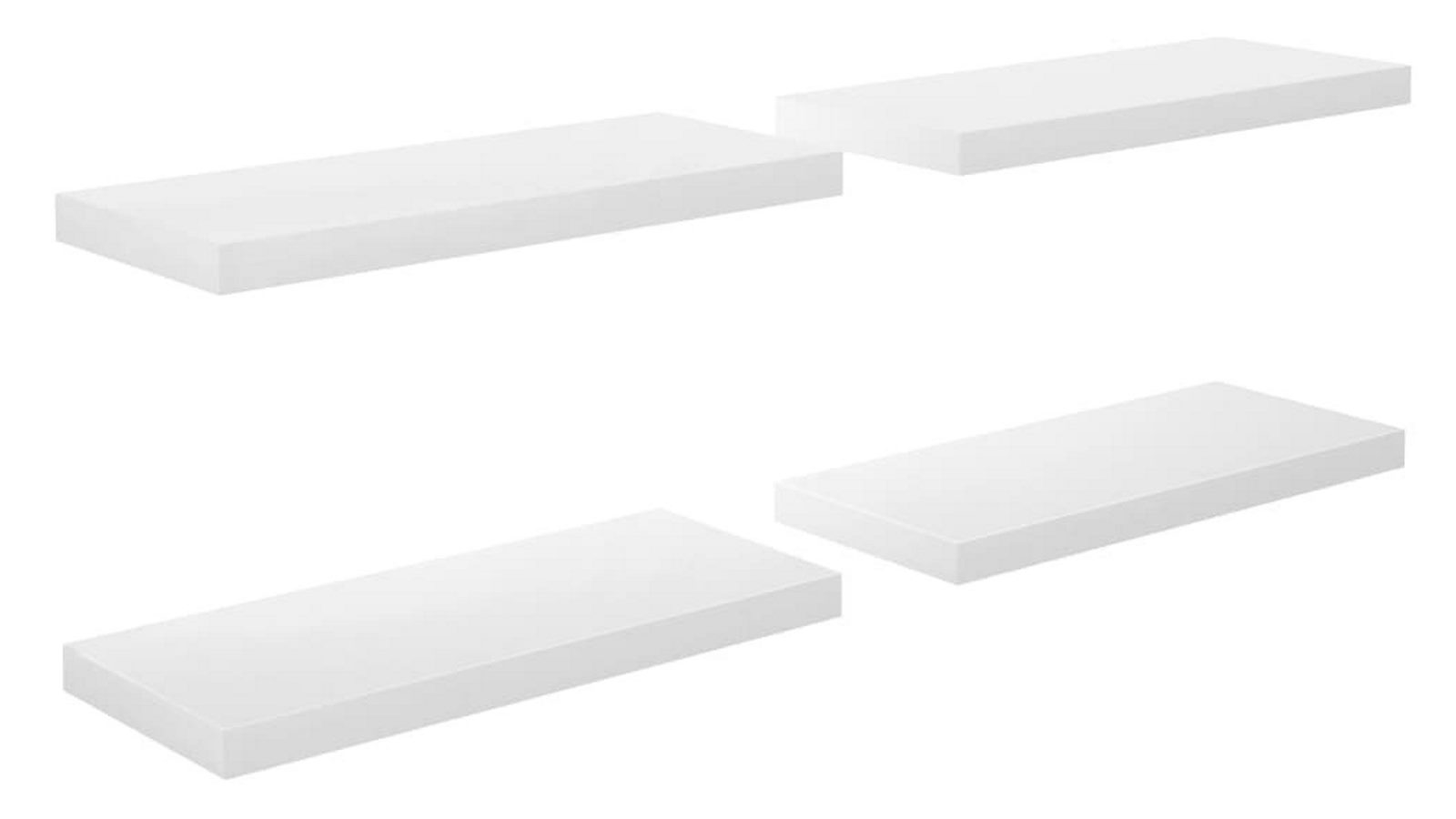 vidaXL 60 x 23.5 x 3.8cm MDF Floating Wall Shelves - High Gloss White
