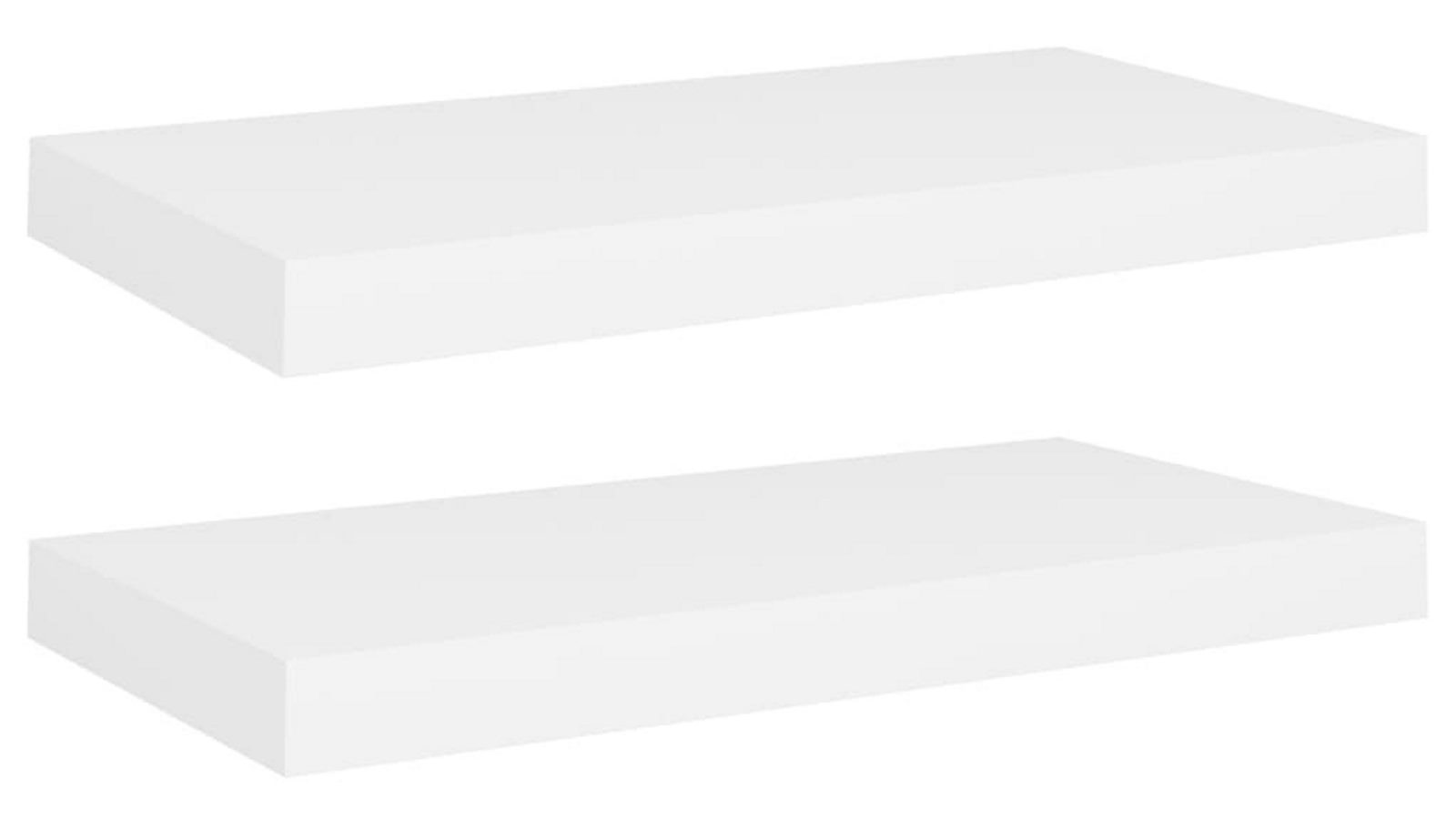 vidaXL 2 Piece 50 x 23 x 3.8cm MDF Floating Wall Shelves - White