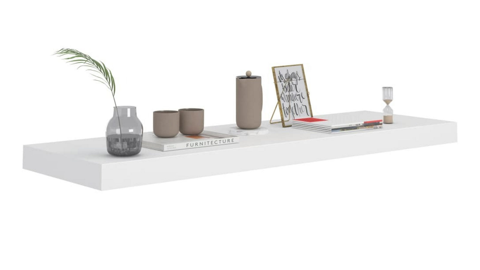 vidaXL 80 x 23.5 x 3.8cm MDF White Floating Wall Shelf