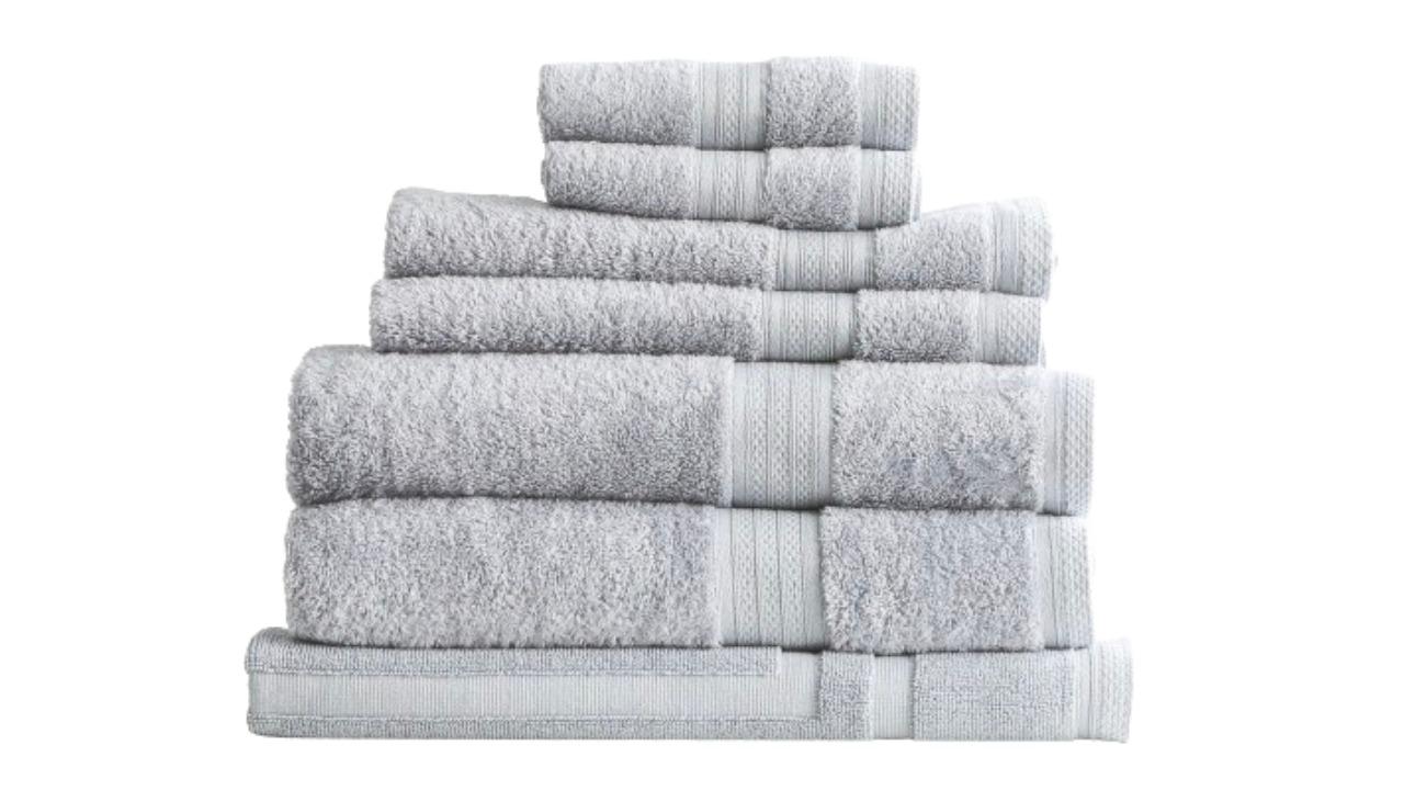 Renee Taylor 7 Piece Stella 650gsm Super Soft Bamboo Cotton Towel - Silver