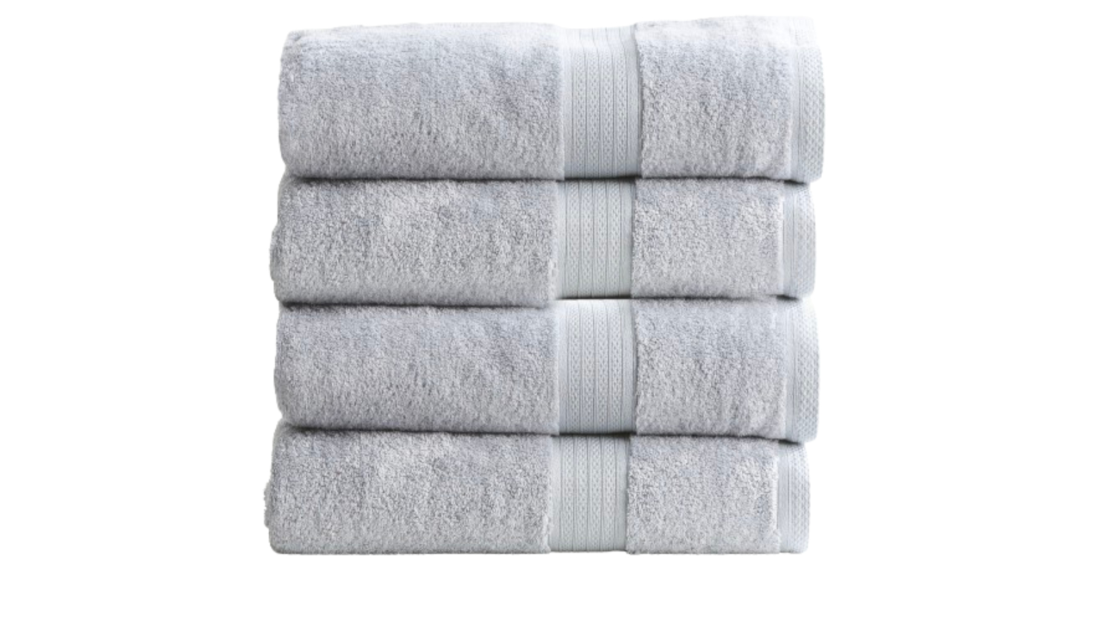 Renee Taylor 4 Piece Stella 650gsm Super Soft Bamboo Cotton Bath Towel - Silver