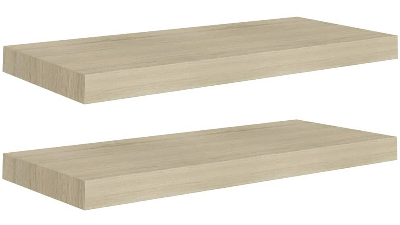 vidaXL 2 Piece Oak 60 x 23.5 x 3.8cm MDF Floating Wall Shelves