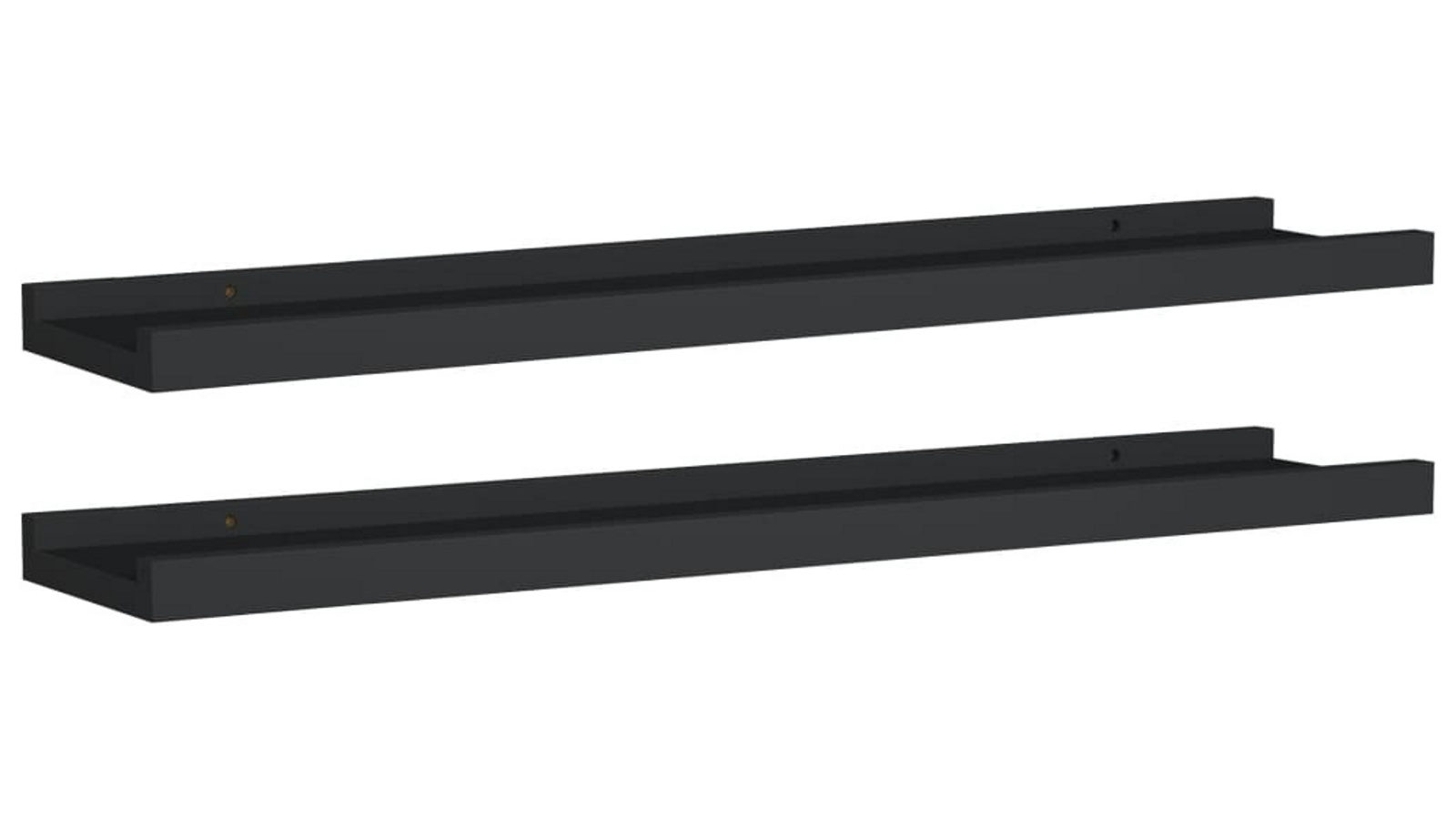 vidaXL 2 Piece Black 60 x 9 x 3cm MDF Picture Frame Ledge Shelves