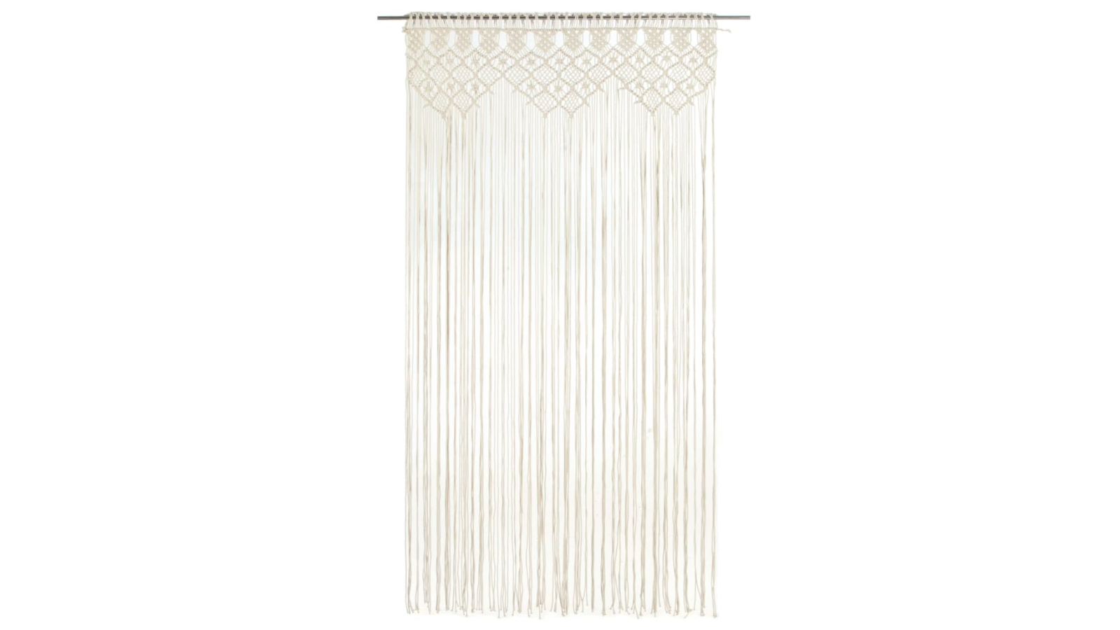 vidaXL White Cotton Macrame Curtain