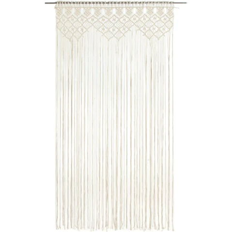 vidaXL White Cotton Macrame Curtain