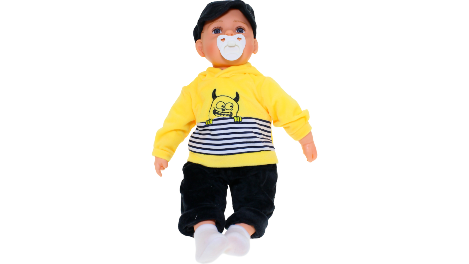 Cotton Candy Baby Doll Oliver with Yellow Jumper Dummy