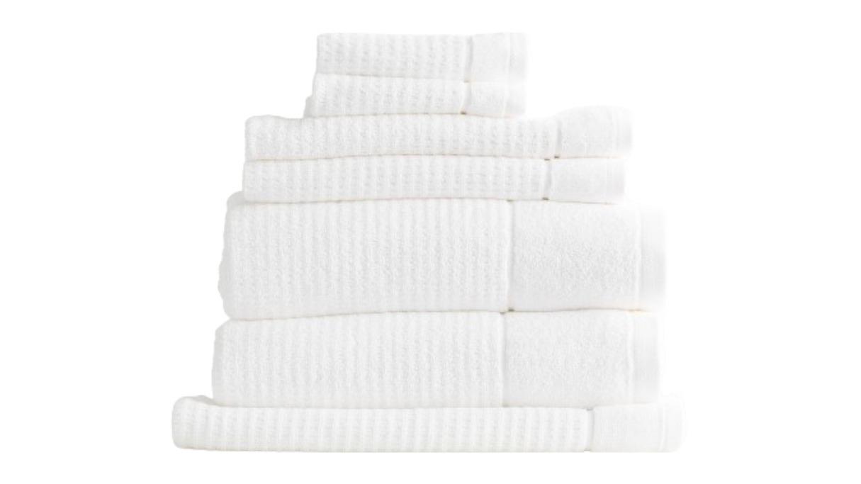 Renee Taylor 7 Piece Cambridge 650gsm Textured Towel - Snow
