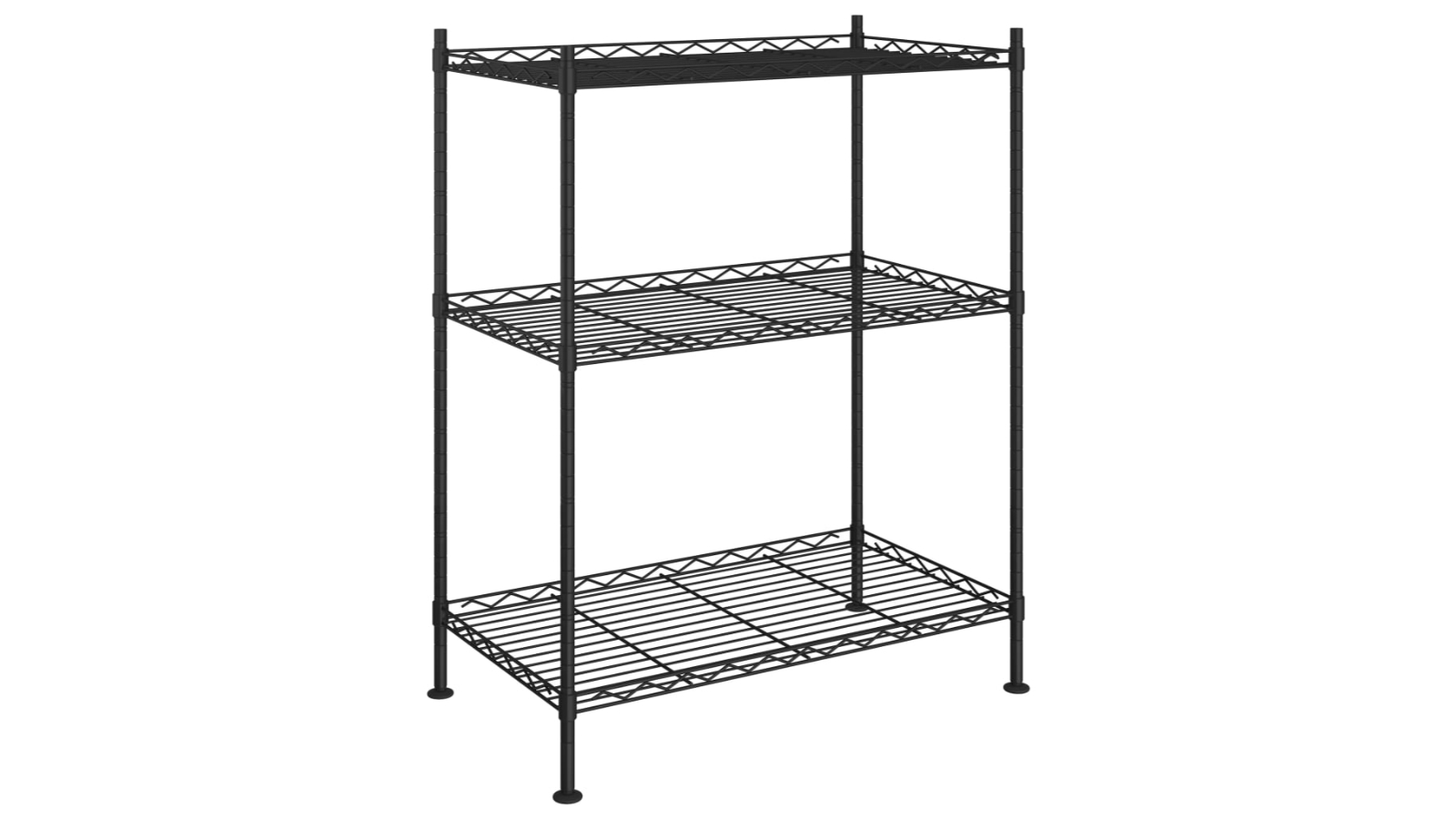 vidaXL 3-Tier Black 150kg Storage Rack - 60 x 35 x 76cm | Harvey Norman