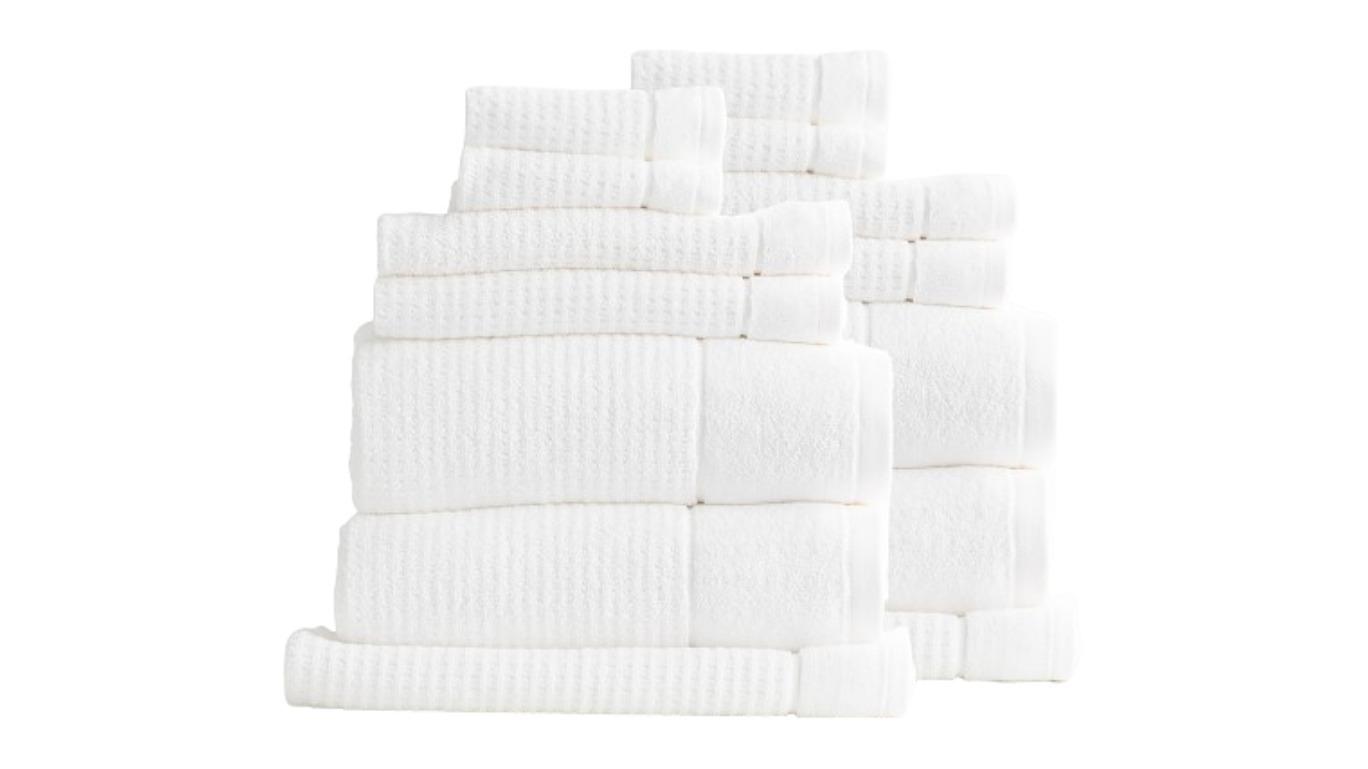 Renee Taylor 14 Piece Cambridge 650gsm Textured Towel - Snow