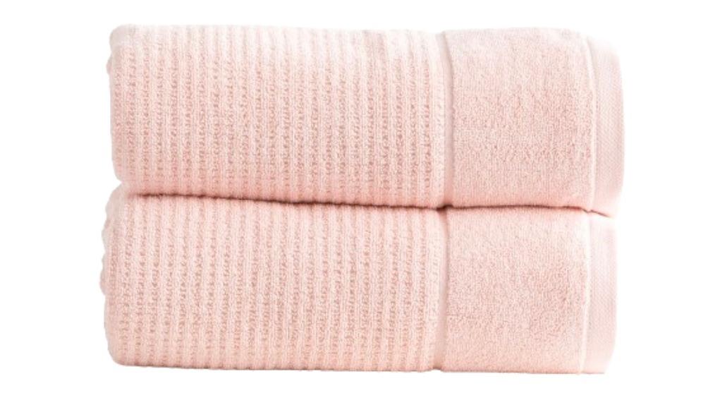 Renee Taylor Pack of 2 Cambridge 650gsm Textured Bath Sheet - Primrose