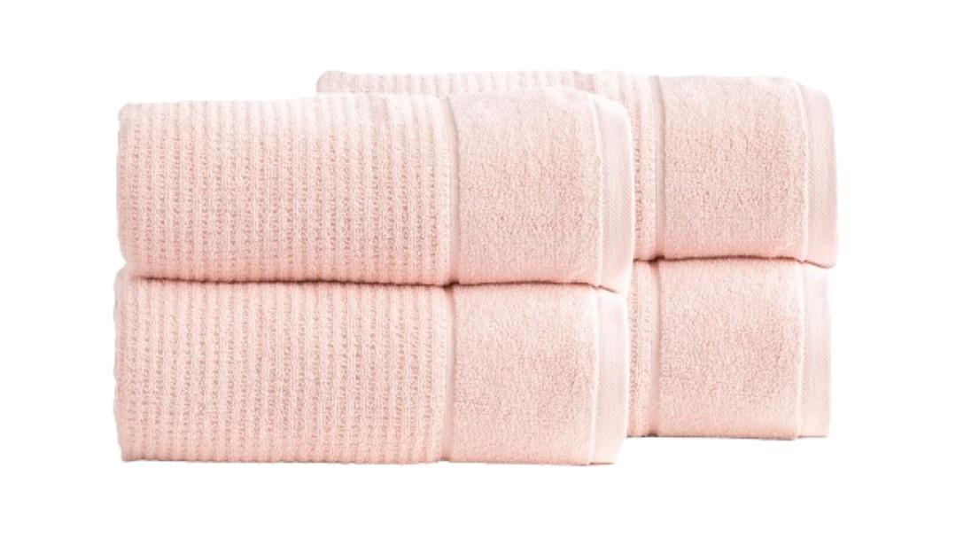 Renee Taylor Pack of 4 Cambridge 650gsm Textured Bath Sheet - Primrose