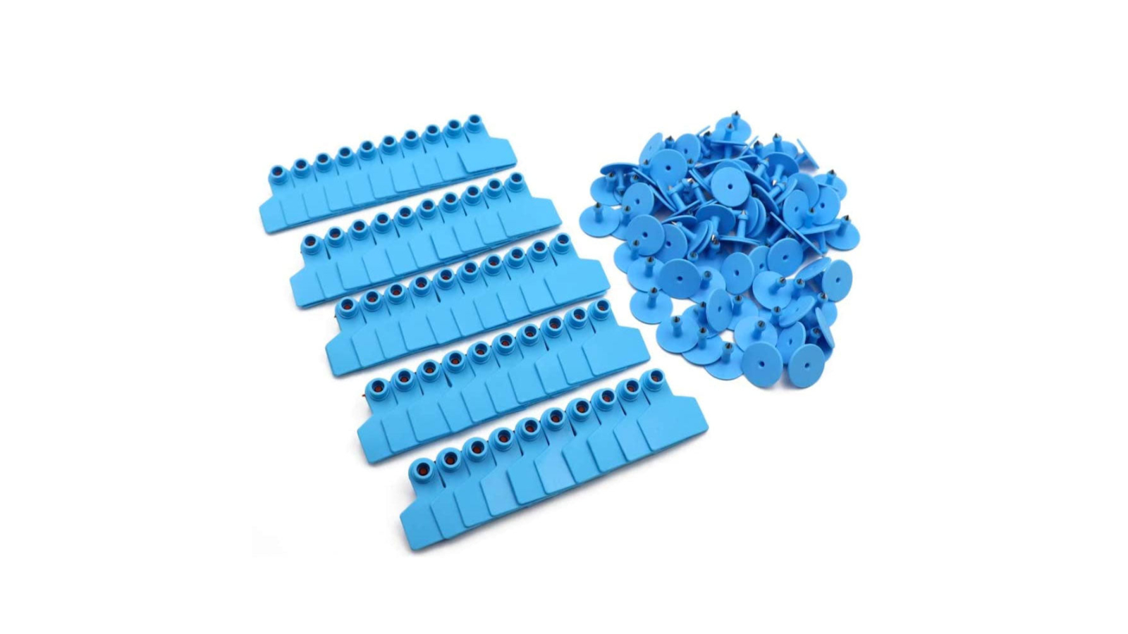 Rooster Farms 100 Piece Blue Cattle Ear Tag - 5 x 4cm