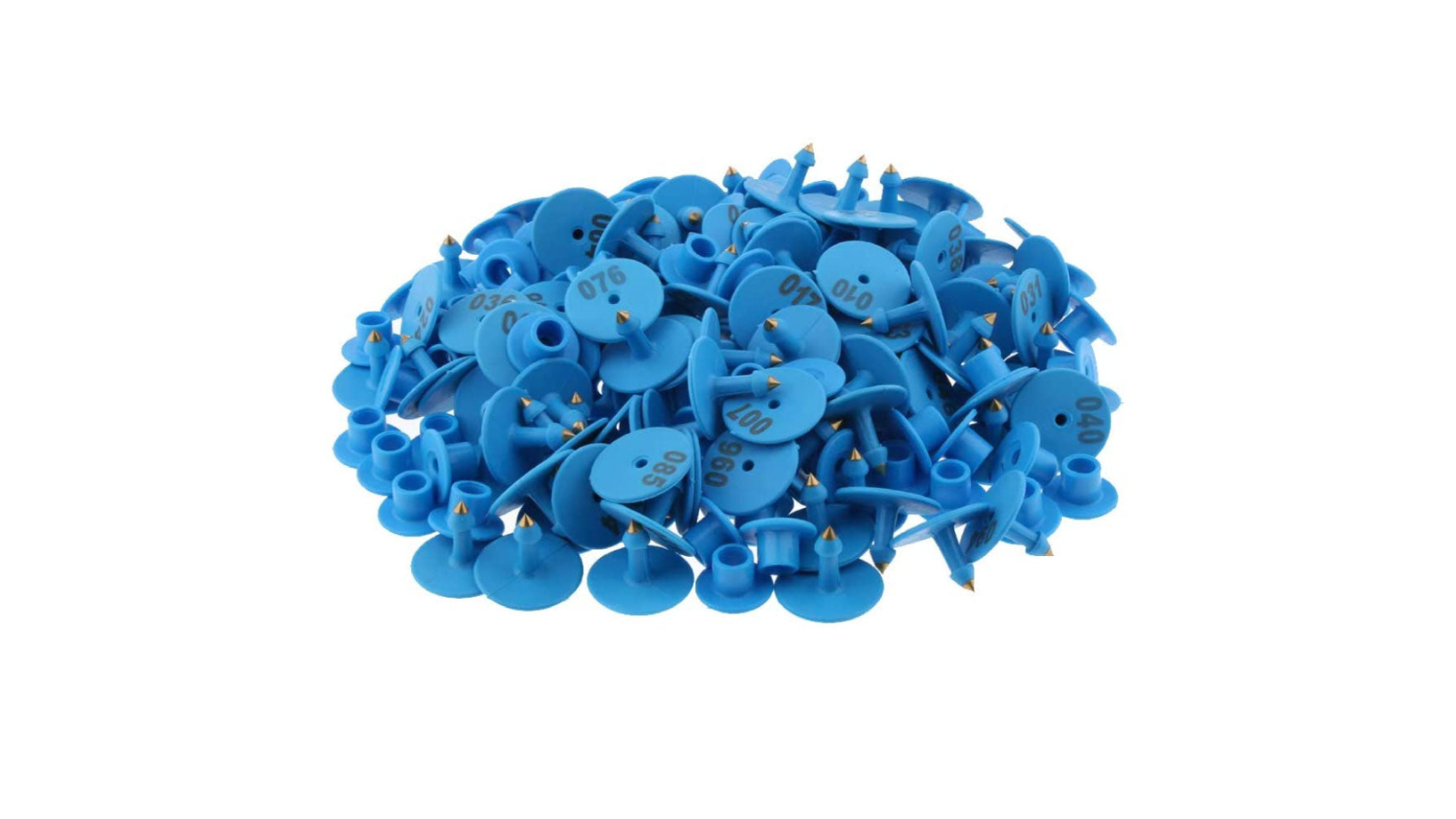 Rooster Farms Blue 1-100 Round Cattle Number Ear Tags Set