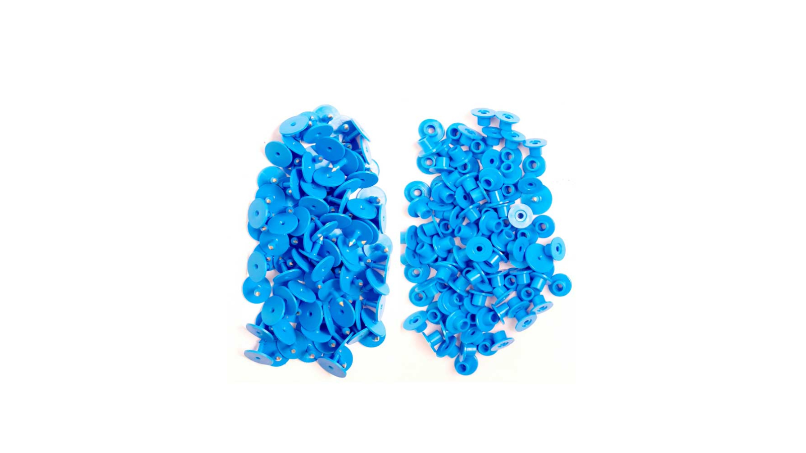 Rooster Farms 100 Piece Blue Round Cattle Ear Tags Set - Small