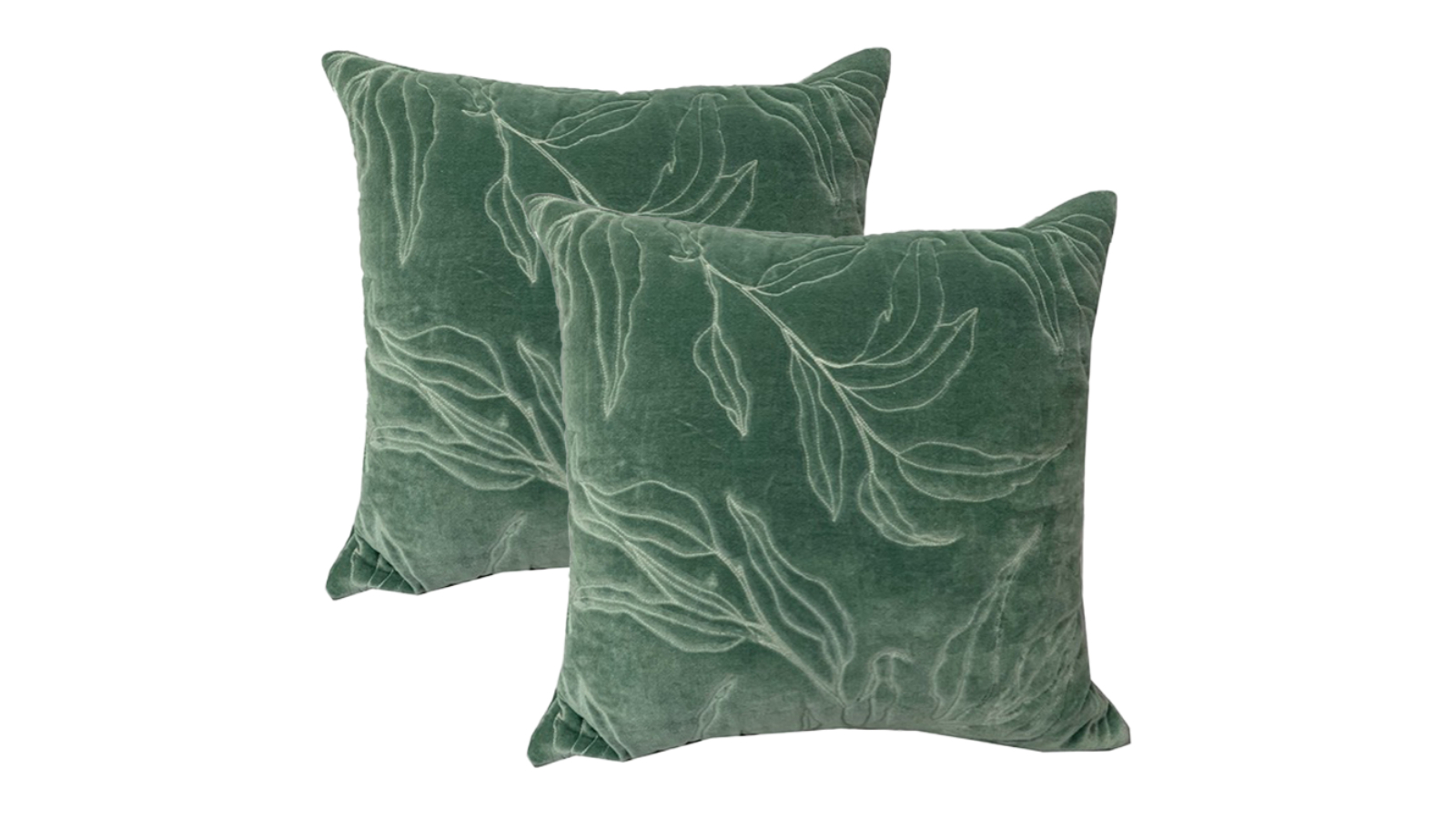 Cloud Linen Set of 2 Sophie Velvet Cushion - Juniper