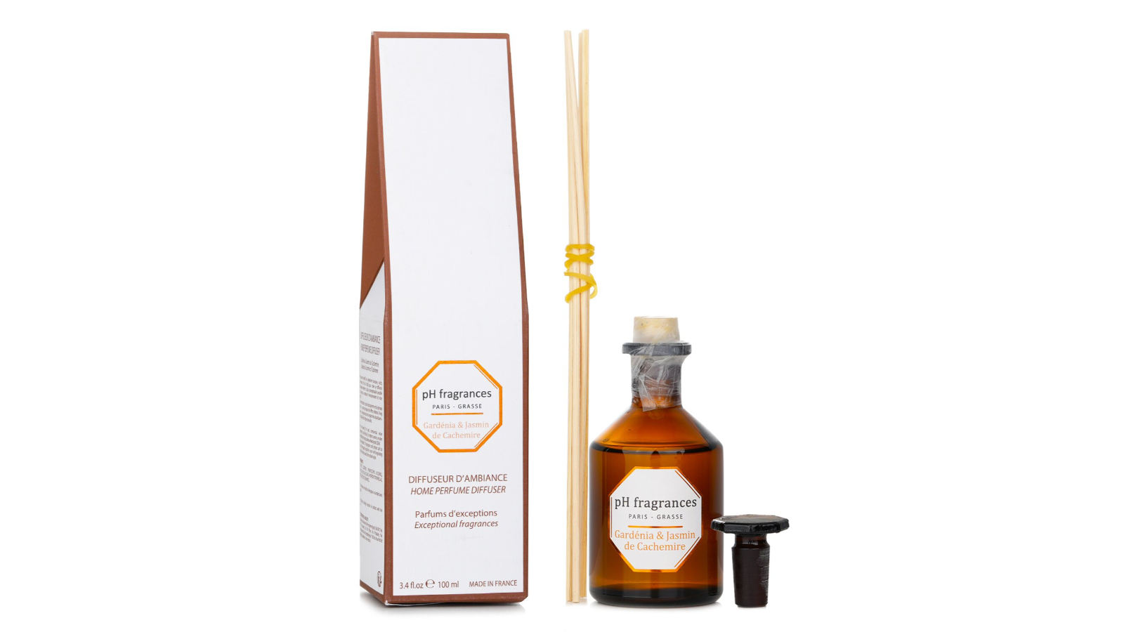pH fragrances Home Perfume Diffuser Gardenia and Jasmin de Cachemire - 100ml/3.4oz