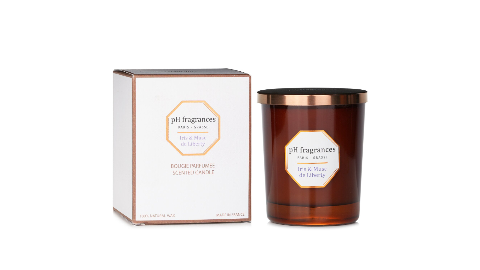 pH fragrances Iris and Musc de Liberty Scented Candle - 180g/6.3oz