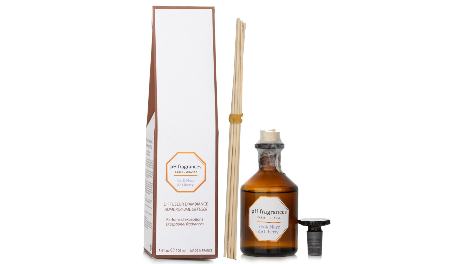 pH fragrances Home Perfume Diffuser Iris and Musc de Liberty - 100ml/3.4oz