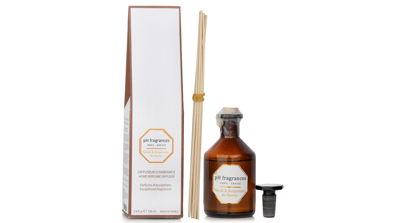 pH fragrances Neroli and Bergamote De Denim Home Perfume Diffuser - 100ml/3.4oz
